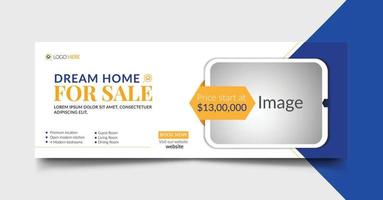 Real estate dream home social media cover web banner template design vector