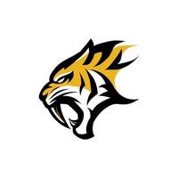 tigre animal mascota cabeza vector ilustración logo