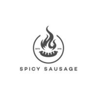 fresh sasauges, concept sign, outline vector illustration, linear symbol.