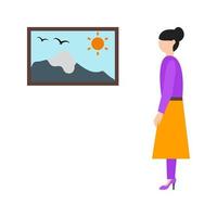 Viewing Painting Flat Multicolor Icon vector