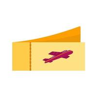 Plane Tickets Flat Multicolor Icon vector