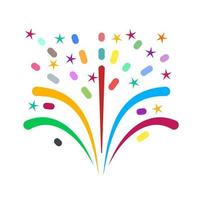 Fireworks Flat Multicolor Icon vector