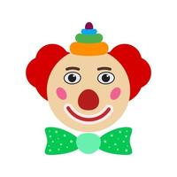 Clown Face Flat Multicolor Icon vector