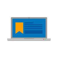 Notes on Laptop Flat Multicolor Icon vector