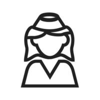 Air Hostess Line Icon vector
