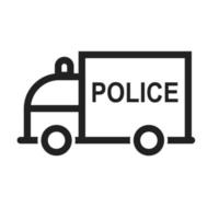 Police Van Line Icon vector