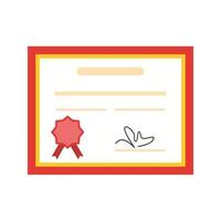 Diploma Flat Multicolor Icon vector