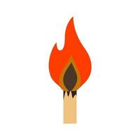 Lit Matchstick Flat Multicolor Icon vector