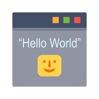 Hello World Program Flat Multicolor Icon vector