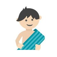 Using Towel Flat Multicolor Icon vector