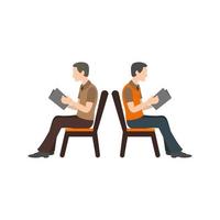 People Sitting Flat Multicolor Icon vector