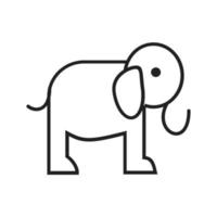 icono de línea de elefante vector