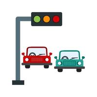 Traffic Signals Flat Multicolor Icon vector