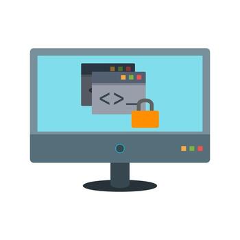 Secure Code Flat Multicolor Icon vector