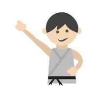 haciendo karate icono multicolor plano vector