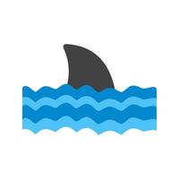 Dangerous Shark Flat Multicolor Icon vector