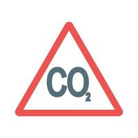 Carbon Dioxide Flat Multicolor Icon vector