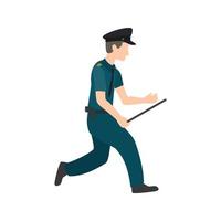 Running Cop Flat Multicolor Icon vector