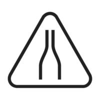 Narrow road ahead Line Icon vector