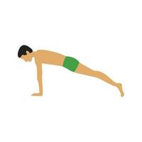 Plank Pose Flat Multicolor Icon vector