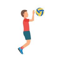 Volley Ball Flat Multicolor Icon vector