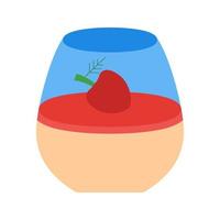 panna cotta plana icono multicolor vector