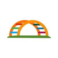 Half Round Monkey Bar Flat Multicolor Icon vector