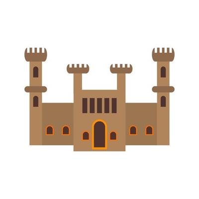 Castle Flat Multicolor Icon