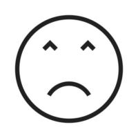 Angry Face Line Icon vector