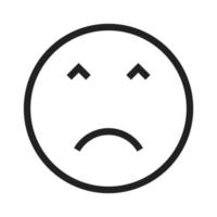 Angry Face Line Icon vector