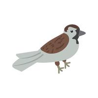 Sparrow Flat Multicolor Icon vector