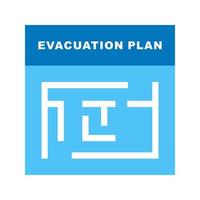 Evacuation Plan Flat Multicolor Icon vector