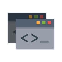 Custom Coding Flat Multicolor Icon vector