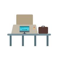 Suitcase Inspection Flat Multicolor Icon vector