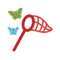 Catching Butterflies Flat Multicolor Icon vector