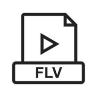 icono de línea flv vector