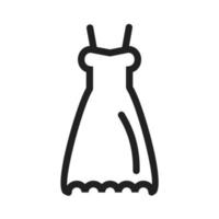 icono de línea de vestido de novia vector