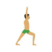 Warrior Pose Flat Multicolor Icon vector