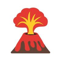 Volcano Erupting Flat Multicolor Icon vector