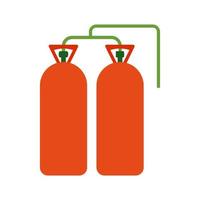 Oxygen Tanks Flat Multicolor Icon vector