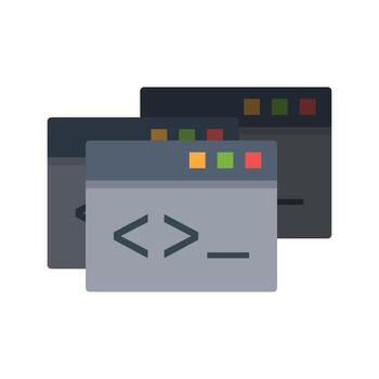 Programming Windows Flat Multicolor Icon vector