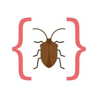 Bug in Code Flat Multicolor Icon vector