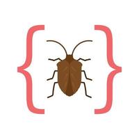 Bug in Code Flat Multicolor Icon vector