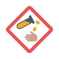 Corrosive Hazard Flat Multicolor Icon vector