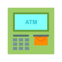 Cash Machine Flat Multicolor Icon vector