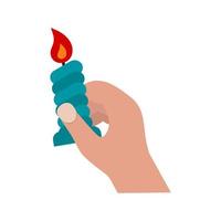 Holding Candle Flat Multicolor Icon vector