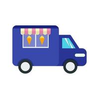 Icecream Van Flat Multicolor Icon vector