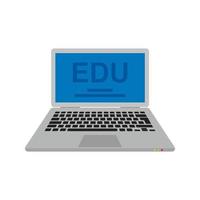 educación en laptop icono multicolor plano vector