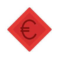 Euro Symbol Flat Multicolor Icon vector