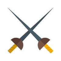 Fencing Swords Flat Multicolor Icon vector